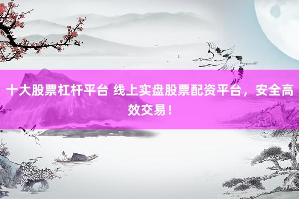 十大股票杠杆平台 线上实盘股票配资平台，安全高效交易！